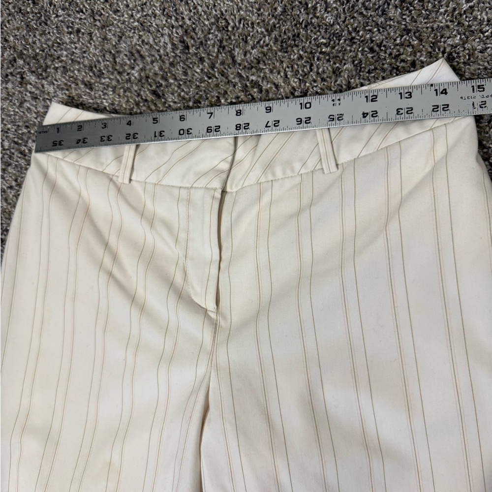Ann Taylor LOFT Striped Cream Wide-Leg Pants - Picture 2 of 3